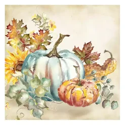 Watercolor Harvest Pumpkins Canvas Art Print