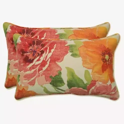 Watercolor Primrose Lumbar Pillows, Set of 2