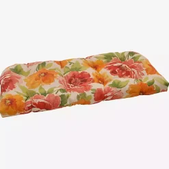 Watercolor Primrose Outdoor Settee Cushion
