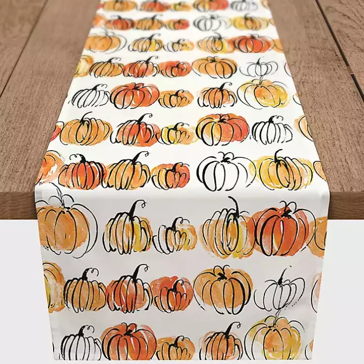 Watercolor Pumpkins Table Runner