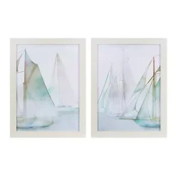 Watercolor Sailboats Framed Art Prints, Set of 2