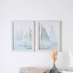 Watercolor Sailboats Framed Art Prints, Set of 2