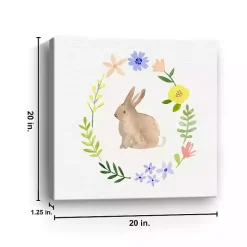 Watercolor Wildflower Bunny Canvas Art Print