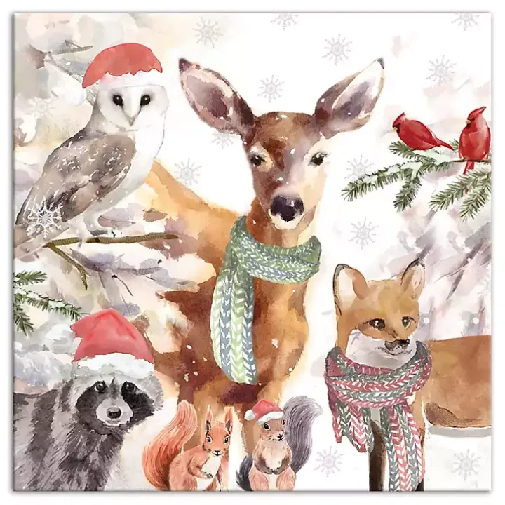 Watercolor Woodland Creatures Canvas Art Print