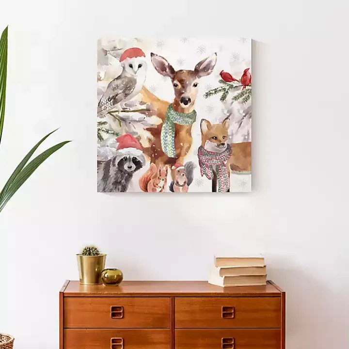 Watercolor Woodland Creatures Canvas Art Print