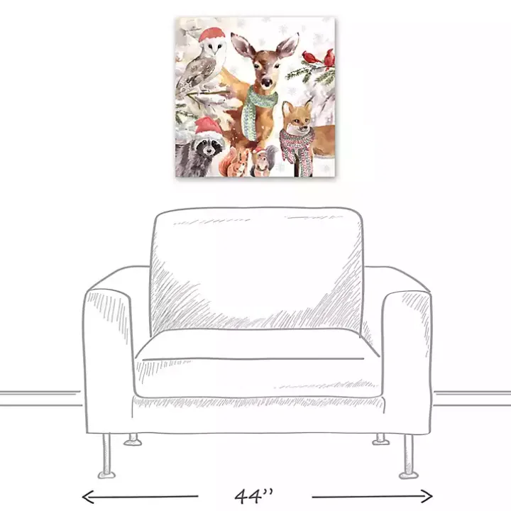 Watercolor Woodland Creatures Canvas Art Print