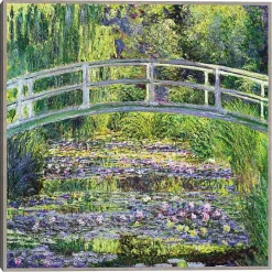 Waterlillies with Japanese Bridge Canvas Art Print