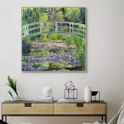 Waterlillies with Japanese Bridge Canvas Art Print