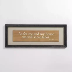 We Will Serve Tacos Wall Plaque