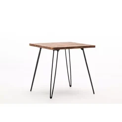 Weather Fir Wood and Hairpin Legs Accent Table