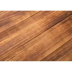 Weather Fir Wood and Hairpin Legs Accent Table