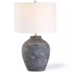 Weathered Black Ceramic Rhys Table Lamp