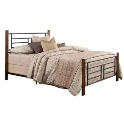 Weathered Brown Farmhouse Queen Bed