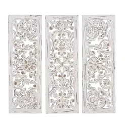 Weathered Gray Wood Panel Wall Plaques, Set of 3