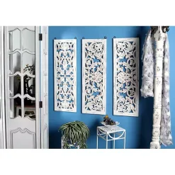 Weathered Gray Wood Panel Wall Plaques, Set of 3