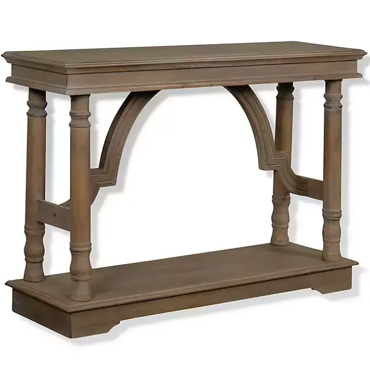 Weathered Wooden Trestle Console Table