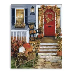 Welcome Fall Porch Canvas Art Print