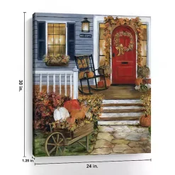 Welcome Fall Porch Canvas Art Print