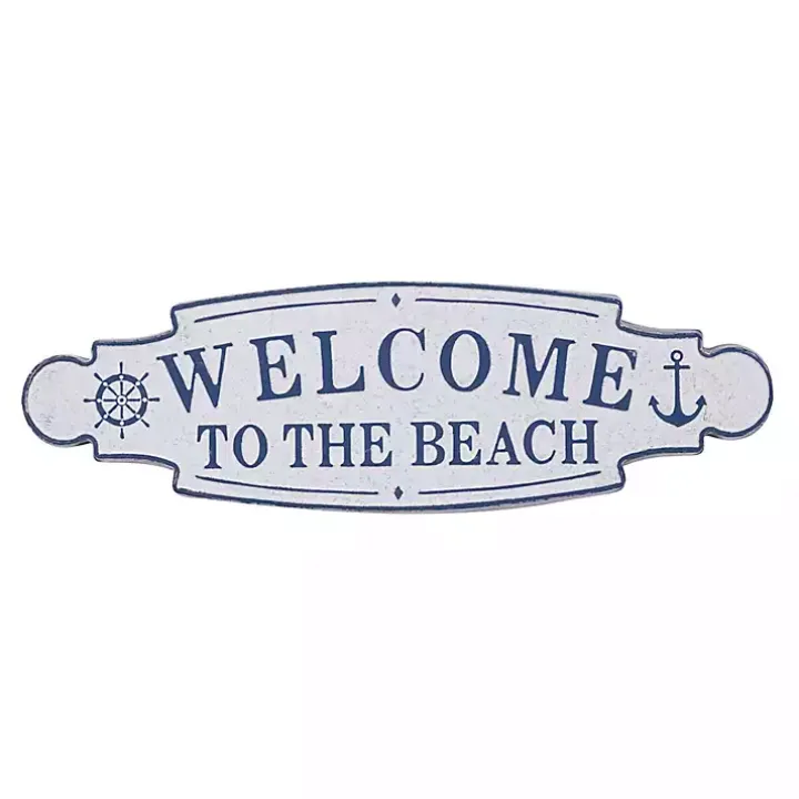 Welcome To The Beach Metal Wall Plaque