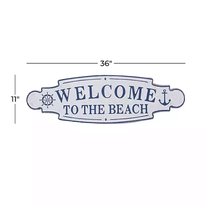 Welcome To The Beach Metal Wall Plaque