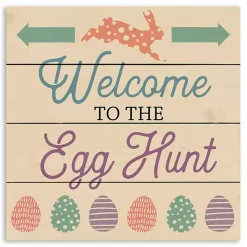 Welcome to the Egg Hunt Wood Wall Plaque