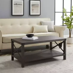 Wenge Sable Gray X-Frame Coffee Table