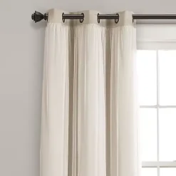 Wheat Curtain Panel Set with Overlay, 108 in.