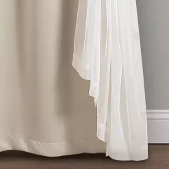 Wheat Curtain Panel Set with Overlay, 108 in.