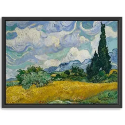 Wheat Field with Cypresses Canvas Print, 42x32 in.