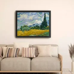Wheat Field with Cypresses Canvas Print, 42x32 in.