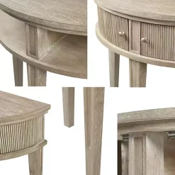 Wheat Reclaimed Wood Fluted Console Table