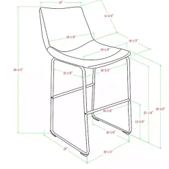 Whiskey Brown Faux Leather Bar Stools, Set of 2