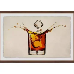 Whiskey Splash Framed Wall Art