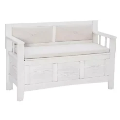 White and Beige Carlton Storage Bench