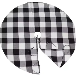 White and Black Buffalo Check Tree Skirt, 72 in.