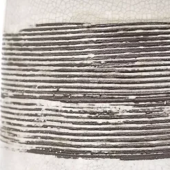 White and Brown Distressed Stripe Table Lamp