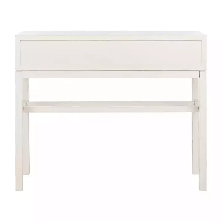 White and Brown Herringbone Console Table