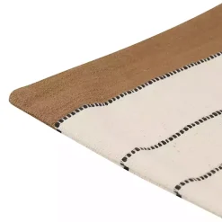 White and Brown Striped Pillow