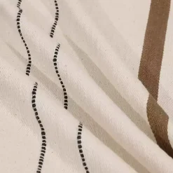 White and Brown Striped Pillow