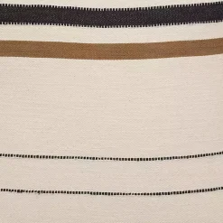 White and Brown Striped Pillow