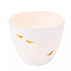 White and Gold Bird Small Tealight Candle Holder