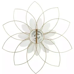 White and Gold Metal Flower Wall Plaque