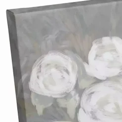 White and Gray Floral Assortment Canvas Art Print
