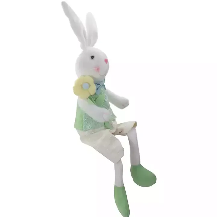 White and Green Easter Bunny Plush