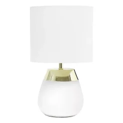 White and Metallic Gold 4-Touch Table Lamp