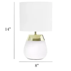 White and Metallic Gold 4-Touch Table Lamp