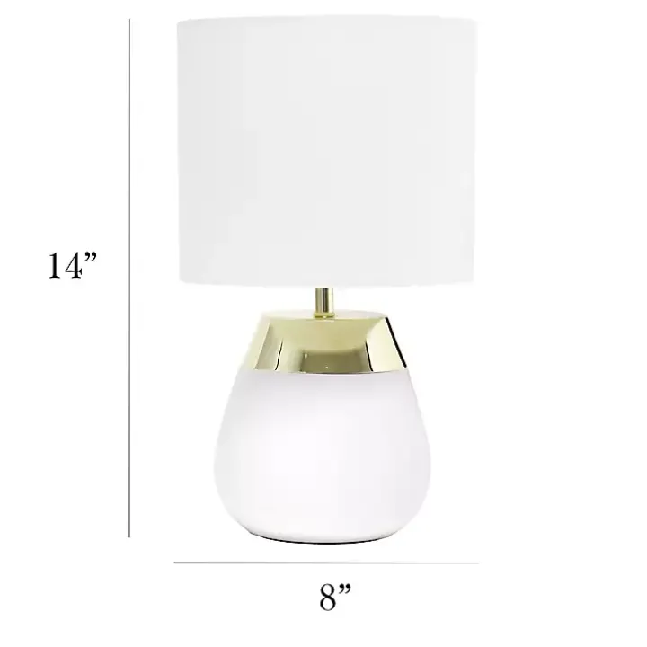 White and Metallic Gold 4-Touch Table Lamp