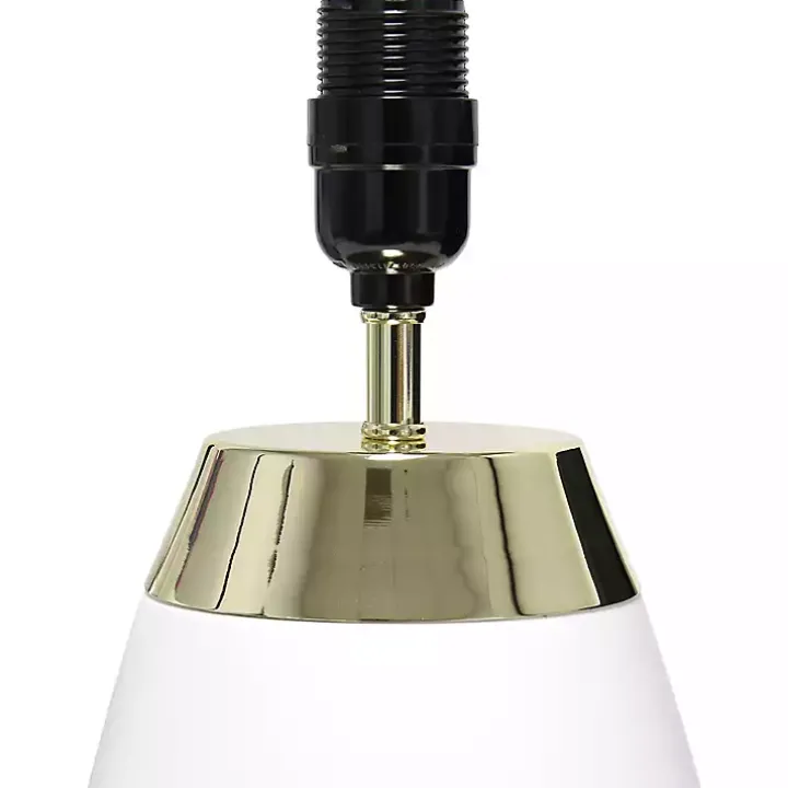 White and Metallic Gold 4-Touch Table Lamp