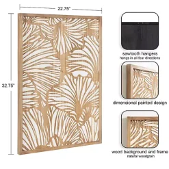 White and Rustic Wood Botanical Wall Plaque