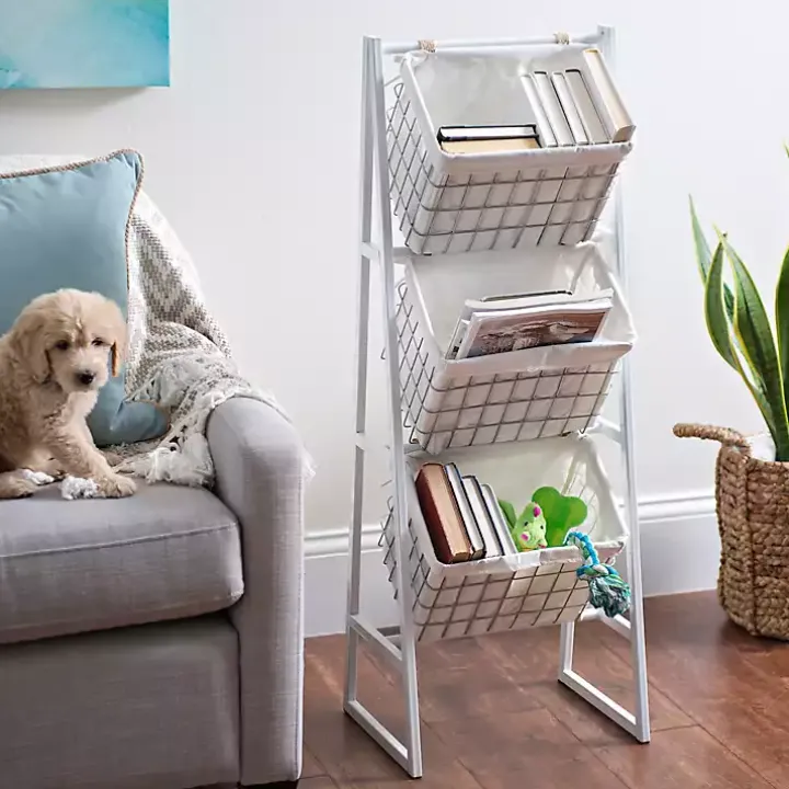 White and Silver Basket Tower